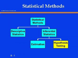 Statistical Methods 2003 Pearson Prentice Hall 8 1