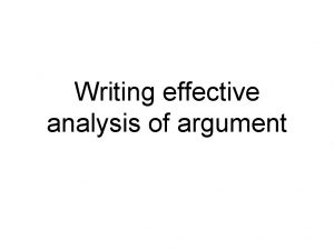 Argument analysis