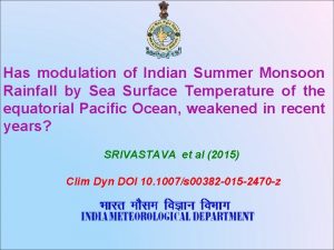 Has modulation of Indian Summer Monsoon Rainfall by