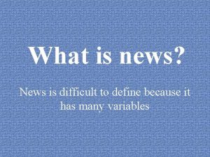 What are hard news