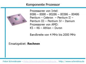 Komponente Prozessoren von Intel 8086 8088 80286 80386