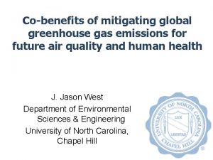 Cobenefits of mitigating global greenhouse gas emissions for