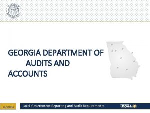 Ga department of audits and accounts Ga department of audits and accounts