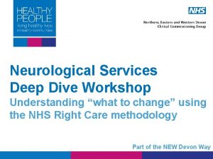 Neurological Services Deep Dive Workshop Understanding what to