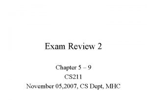 Ch. 5: comprehensive exam