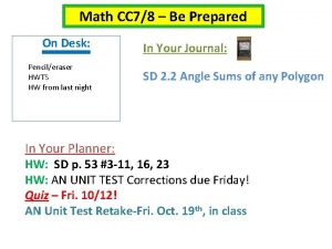 Math CC 78 Be Prepared On Desk Pencileraser