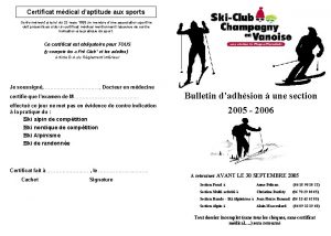 Certificat medical ski