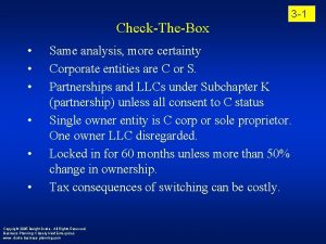 CheckTheBox 3 1 Same analysis more certainty Corporate