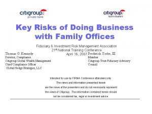 Family office risk