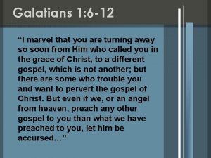 Galatians 1:6-12