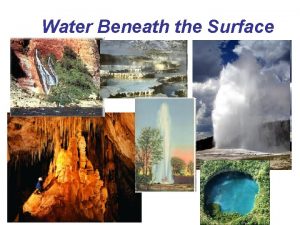 Water Beneath the Surface Vocabulary Zone of saturation