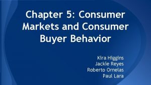 Chapter 5 consumer markets and buyer behavior