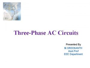 ThreePhase AC Circuits Presented By M SREEKANTH Asst