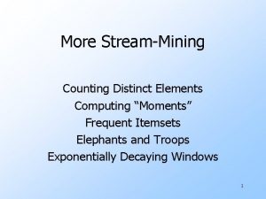 More StreamMining Counting Distinct Elements Computing Moments Frequent