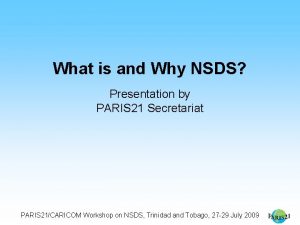 What is and Why NSDS Presentation by PARIS