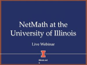 University of illinois netmath