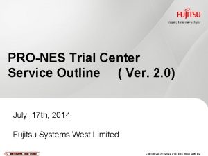 PRONES Trial Center Service Outline Ver 2 0