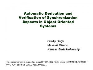 Automatic Derivation and Verification of Synchronization Aspects in