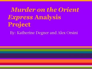 Murder on the orient express vocabulary