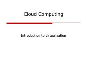 Motivation of cloud computing