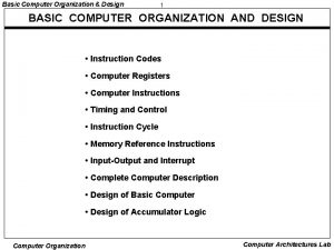 Basic computer design