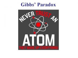 Gibbs Paradox Entropy of an Ideal Gas The