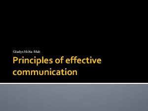 Principle of effective communication