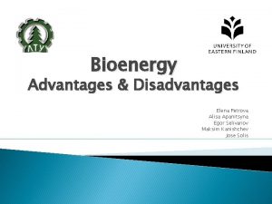 Bioenergy disadvantages