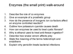 Enzymes the small print walkaround 1 2 3