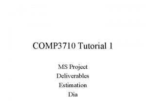 COMP 3710 Tutorial 1 MS Project Deliverables Estimation