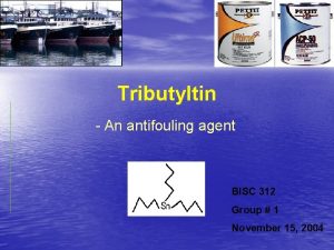 Tributyltin An antifouling agent BISC 312 Group 1