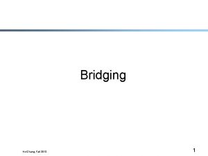 Bridging Hui Zhang Fall 2012 1 LAN Properties