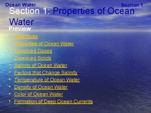 Ocean water properties