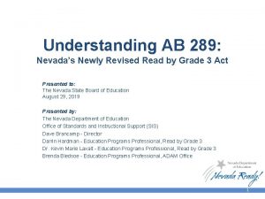 Understanding AB 289 Nevadas Newly Revised Read by