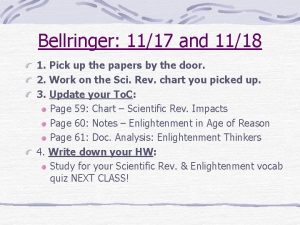 Bellringer 1117 and 1118 1 Pick up the