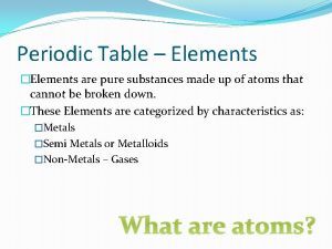Pure substances on the periodic table