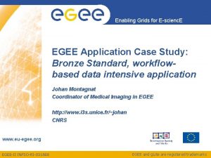 Enabling Grids for Escienc E EGEE Application Case