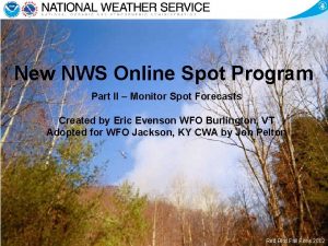 Nws spot forecast monitor