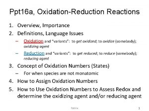 Redox reaction class 11 ppt