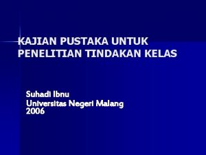 Kajian pustaka penelitian tindakan kelas