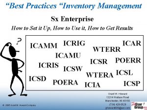 Grant howard inventory