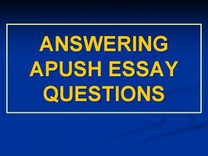 Apush essay prompts