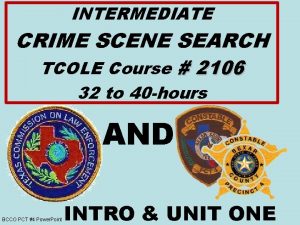 Intermediate crime scene investigation texas