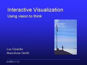 Interactive Visualization Using vision to think Luc Girardin