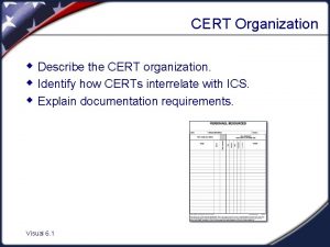 CERT Organization w Describe the CERT organization w
