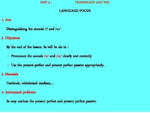 Language focus 1