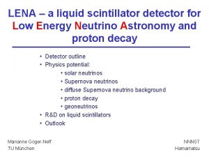 LENA a liquid scintillator detector for Low Energy