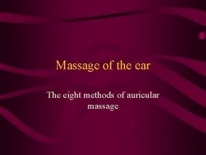 Auricular massage