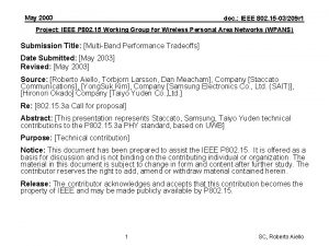 May 2003 doc IEEE 802 15 03209 r