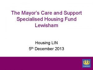 Care and support specialised housing fund